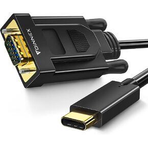 FOINNEX USB-C to VGA Cable 10ft, USB Type-C VGA Adapter Cord (Thunderbolt 3/4) for MacBook Pro, iMac, Surface Book 2, Galaxy S10/S9/S8/ Note 10/9/8, Chromebook Pixel, Dell to TV/Monitor