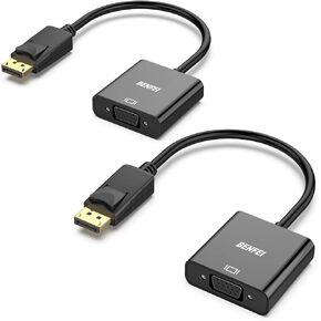 BENFEI DisplayPort to VGA,Gold-Plated Uni-directional DP Computer to VGA Screen Adapter 1080P (Male to Female) Compatible for Lenovo, Dell, HP, ASUS | Uni-directional DP Computer to VGA Screen Adapter 1080P (Male to Female) Compatible for Lenovo, Dell, HP in Saudi Arabia