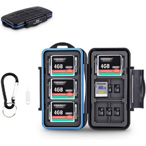 JJC CF Card Case SD Card Case Micro SD Card Case TF Card Case CF Card Holder SD Card Holder Micro SD Card Holder TF Card Holder for 6 CF & 12 SD & 18 Micro SD Card,Water-Resistant and Shockproof in Kuwait