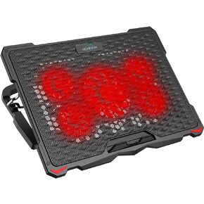 AICHESON Laptop Cooling Pad 5 Fans Up to 17.3 Inch Heavy Notebook Cooler, Blue LED Lights, 2 USB Ports, S035, Blue-5fans in Saudi Arabia