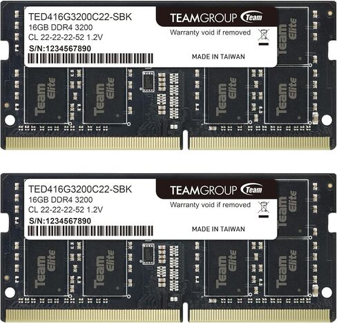 TEAMGROUP Elite DDR4 32GB Kit (2 x 16GB) 3200MHz PC4-25600 CL22 (2933MHz or 2666MHz) Unbuffered Non-ECC 1.2V SODIMM 260-Pin Laptop Notebook PC Computer Memory Module Ram Upgrade - TED432G3200C22DC-S01 in Kuwait