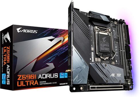 GIGABYTE Z590I AORUS ULTRA (LGA 1200/Intel Z590/Mini-ITX/Dual M.2/PCIe 4.0/USB 3.2 Gen2X2 Type-C/Intel WIFI 6/Intel i225V 2.5GbE/ Gaming Motherboard) in Saudi Arabia