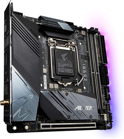 GIGABYTE Z590I AORUS ULTRA (LGA 1200/Intel Z590/Mini-ITX/Dual M.2/PCIe 4.0/USB 3.2 Gen2X2 Type-C/Intel WIFI 6/Intel i225V 2.5GbE/ Gaming Motherboard) in Saudi Arabia