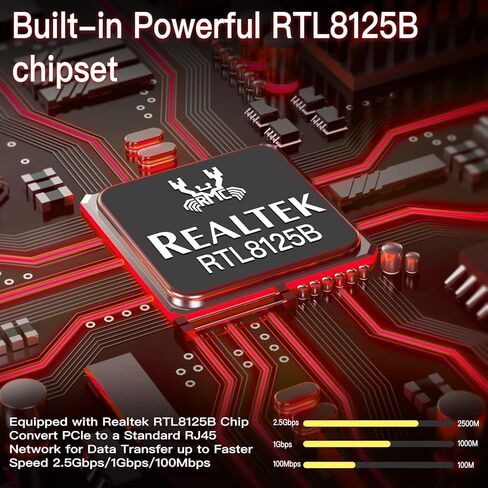 SNZIYAG 2.5G/1G/100Mbps Gigabit Ethernet PCI Express Network Card ، محول شبكة PCIe مع دعامة منخفضة ، محول RJ45 LAN للكمبيوتر المكتبي ، يدعم PXE للنوافذ / Linux/MAC in Kuwait