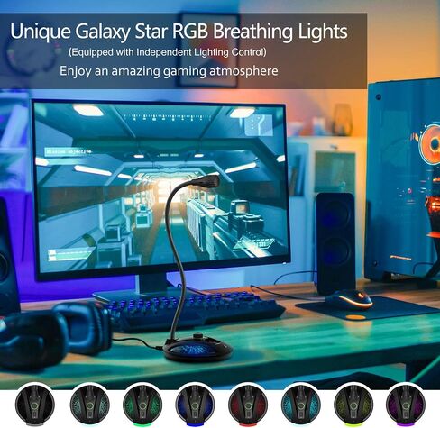 ميكروفون USB، تصميم معقوفة قابل للتعديل 360 درجة، زر كتم الصوت ومؤشر LED، تقنية إلغاء الضوضاء، التوصيل والتشغيل، متوافق مع نظامي التشغيل Windows وMacOS in Kuwait