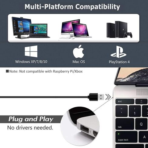 ميكروفون USB، تصميم معقوفة قابل للتعديل 360 درجة، زر كتم الصوت ومؤشر LED، تقنية إلغاء الضوضاء، التوصيل والتشغيل، متوافق مع نظامي التشغيل Windows وMacOS in Kuwait