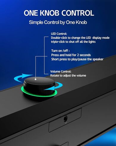 سماعات كمبيوتر LENRUE، شريط صوت سلكي يعمل بمنفذ USB مع صوت ستيريو 10 وات لسطح المكتب، التوصيل والتشغيل (A39PRO / أسود) in Kuwait