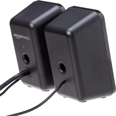 Amazon Basics مكبرات صوت للكمبيوتر المكتبي أو المحمول، تعمل بمنفذ USB، أسود in Kuwait