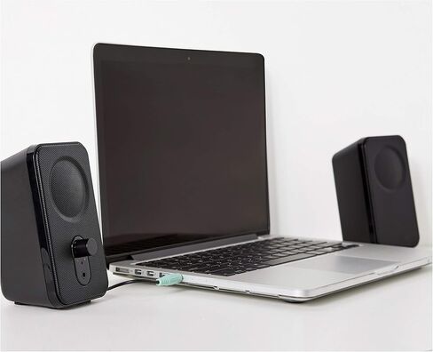 Amazon Basics مكبرات صوت للكمبيوتر المكتبي أو المحمول، تعمل بمنفذ USB، أسود in Kuwait