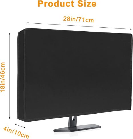 Computer Monitor Dust Cover Black Anti-Dust Screen Cover 24X18X3.2In | Fits Most 24-26In Monitors, 420D Oxford Full Body Cover, For LCD Screens, HD Panels, TV Screens, Desktop Displays, Washable in Kuwait