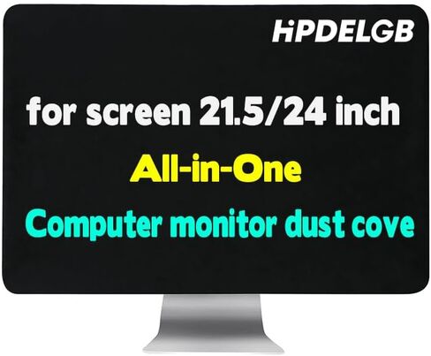 Computer monitor dust cover black for screen 21.5/24 inch or for All in One LCD TV dust Dustproof cover ( screen size 21.5-24 inch Monitor Dust Cover) (21.5-24 inch Monitor Dust Cover) in Saudi Arabia