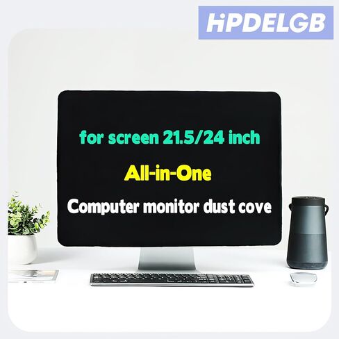 Computer monitor dust cover black for screen 21.5/24 inch or for All in One LCD TV dust Dustproof cover ( screen size 21.5-24 inch Monitor Dust Cover) (21.5-24 inch Monitor Dust Cover) in Saudi Arabia