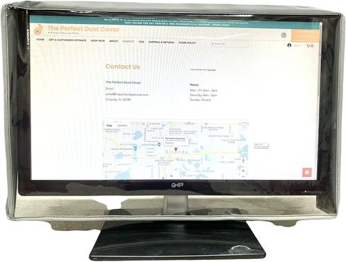 The Perfect Dust Cover White Vinyl Cover with Clear Front Compatible with 24-inch LED/LCD Monitors, Anti Static, Waterproof Monitor Cover Dimensions 23''W x 3''D x 16''H by The Perfect Dust Cover in Saudi Arabia