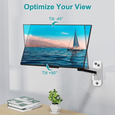 MOUNT PRO Single Monitor Wall Mount for 13 to 32 Inch Computer Screens, Height Adjustable Wall Mount Monitor Arm Holds Up to 19.8lbs, Full Motion Wall Bracket, VESA Mount 75x75, 100x100, Black in Kuwait