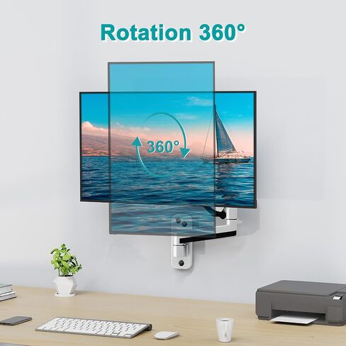 MOUNT PRO Single Monitor Wall Mount for 13 to 32 Inch Computer Screens, Height Adjustable Wall Mount Monitor Arm Holds Up to 19.8lbs, Full Motion Wall Bracket, VESA Mount 75x75, 100x100, Black in Kuwait