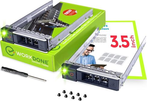 WORKDONE 3.5 inch Hard Drive Caddy - Compatible for Dell PowerEdge Servers - 14th Gen R440 R540 R640 R740 R740xd2 R6415 R7425 More - Bright LED Hot Swap SAS SATA Bracket Tray - with Setup Manual in Saudi Arabia