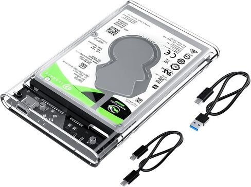 ORICO 2.5'' External Hard Drive Enclosure USB 3.0 to SATA III Tool-Free Clear Hard Disk Case for 2.5 inch 7mm 9.5mm SATA HDD SSD Max 6TB Support UASP(2139U3) in Kuwait