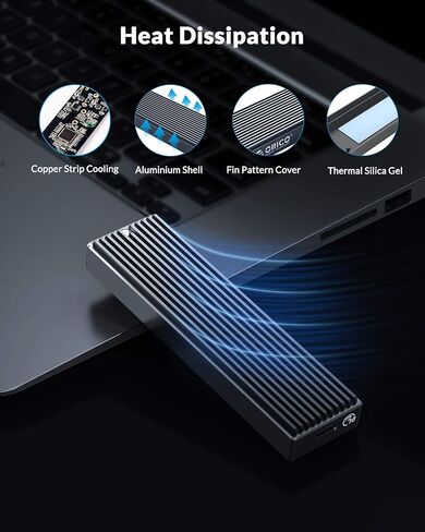 ORICO M.2 NVMe SSD Enclosure, USB 3.1 Gen 2 (10 Gbps) to NVMe PCI-E M.2 SSD Case Support UASP for NVMe SSD Size 2230/2242/2260/2280(up to 4TB)-M2PV in Kuwait