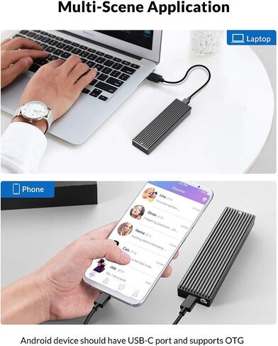 ORICO M.2 NVMe SSD Enclosure, USB 3.1 Gen 2 (10 Gbps) to NVMe PCI-E M.2 SSD Case Support UASP for NVMe SSD Size 2230/2242/2260/2280(up to 4TB)-M2PV in Kuwait