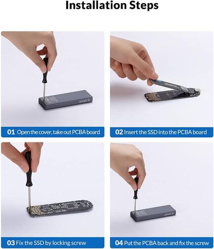 ORICO M.2 NVMe SSD Enclosure, USB 3.1 Gen 2 (10 Gbps) to NVMe PCI-E M.2 SSD Case Support UASP for NVMe SSD Size 2230/2242/2260/2280(up to 4TB)-M2PV in Kuwait