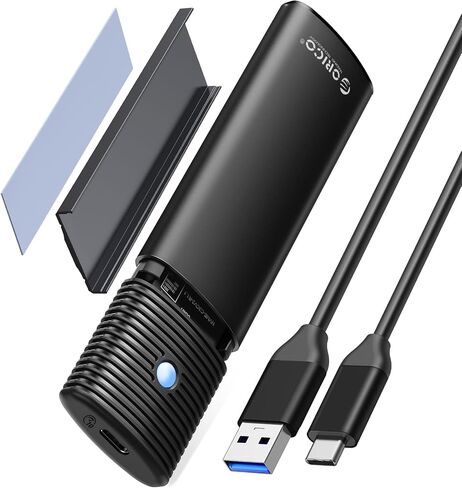 ORICO M.2 NVMe SATA SSD Enclosure Adapter Tool-Free, USB C 3.2 Gen 2 10Gbps NVMe, 5Gbps NGFF SATA PCIe M-Key(B+M Key) 2230/2242/2260/2280, Aluminum External M2 Reader Support UASP Trim- PWDM2-BK in Saudi Arabia