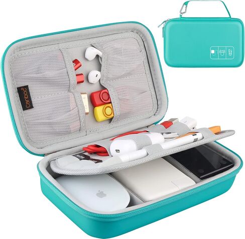 Canboc Hard Electronic Organizer Travel Case Electronics Accessories Cable Gadget Wire Storage Tech Bag Double Layer Shockproof Box for Charger Cord Flash Drive Mouse Apple Pencil Power Bank,Rose Gold in Saudi Arabia