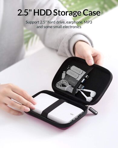 ORICO Hard Drive Case 2.5 inch External Drive Storage Carrying Bag Waterproof Shockproof with Inner Size 5.5x3.5x1.0inch for Organizing HDD and Electronic Accessories, Multi Colors (PHD-25) in Kuwait