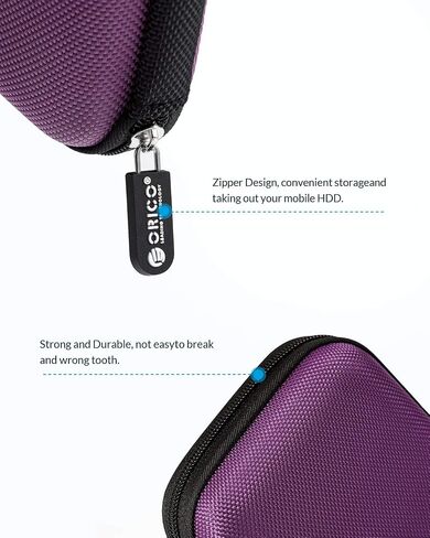 ORICO Hard Drive Case 2.5 inch External Drive Storage Carrying Bag Waterproof Shockproof with Inner Size 5.5x3.5x1.0inch for Organizing HDD and Electronic Accessories, Multi Colors (PHD-25) in Kuwait