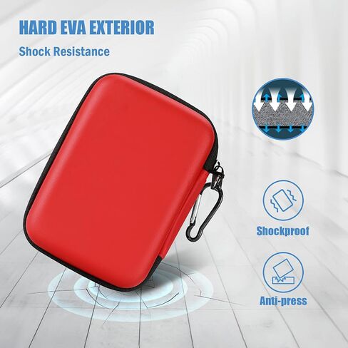 ProCase Hard Drive Case 2.5 Inch for Elements WD My Passport Canvio Basics Seagate Backup Plus Slim Expansion 1TB 2TB 3TB 4TB, Portable External Hard Drive Carrying Case -Black in Saudi Arabia