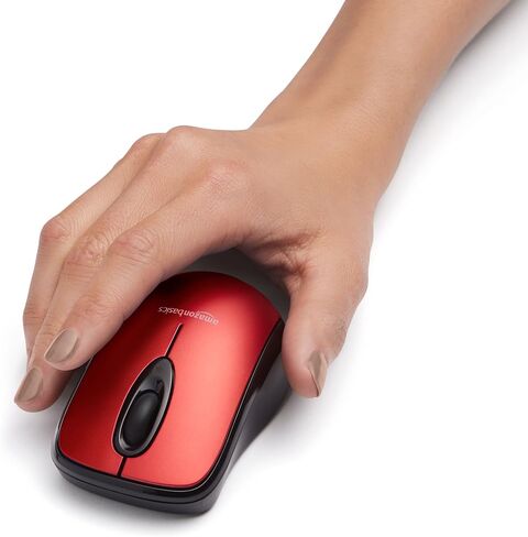 Amazon Basics 2.4 GHz Wireless Optical Computer Mouse with USB Nano Receiver, Portable, No Wires, Smooth Tracking, Multi-Device Compatibility, Black in Kuwait