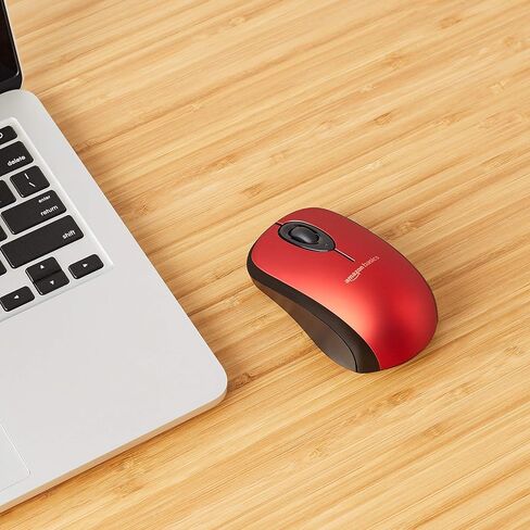 Amazon Basics 2.4 GHz Wireless Optical Computer Mouse with USB Nano Receiver, Portable, No Wires, Smooth Tracking, Multi-Device Compatibility, Black in Kuwait
