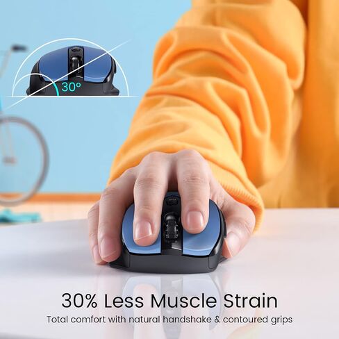 HOTWEEMS Wireless D-09 Computer Mouse USB Cordless Mice for Laptop, Ergo Grips, Lightspeed 5-Level 2400 DPI, 16 Months Battery, Portable for PC Mac Chromebook, 6 Button, Stormy Black in Kuwait