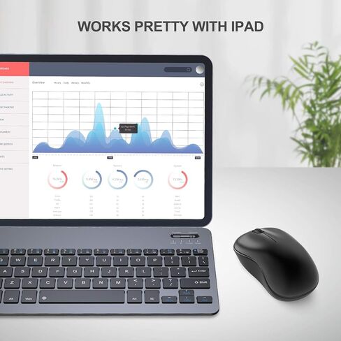 نولاكسي ماوس بلوتوث لاسلكي 2.4G بوضع مزدوج (بلوتوث 5.0+USB) ماوس كمبيوتر مع مستقبل USB ماوس مريح للابتوب وايباد وماك او اس والكمبيوتر وويندوز واندرويد (اسود) in Kuwait