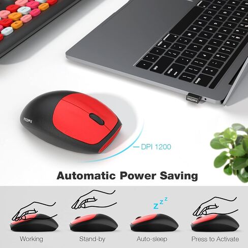 MOFII Wireless Keyboard and Mouse Combo,2.4GHz Retro Full-Size Keyboard with Number Pad and Cute Wireless Mouse for Computer PC Desktops Laptop WindowsxP/7/8/10(Milk Tea Colorful-B) in Kuwait