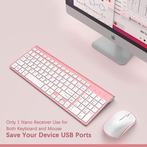 Wireless 2.4G Compact and Quiet Keyboard and Mouse Combo,Ergonomic and Portable Design for Computer, Windows,Desktop, PC, Laptop-Cangling Green in Saudi Arabia