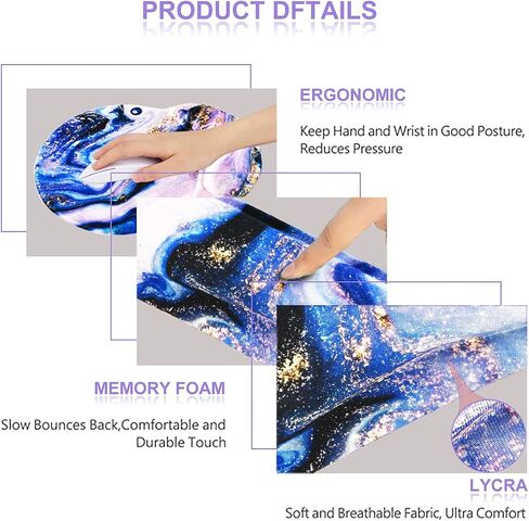 ArtSo Mouse Pad Keyboard Wrist Rest Support Ergonomic, Upgraded Cushion Mousepad Gel Memory Foam Non-Slip Rubber Base Pain Relief & Easy Typing for Home,Office, Oil Painting Flowers in Kuwait