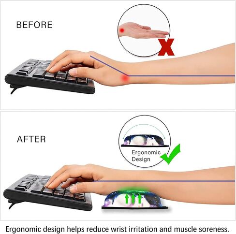 ArtSo Mouse Pad Keyboard Wrist Rest Support Ergonomic, Upgraded Cushion Mousepad Gel Memory Foam Non-Slip Rubber Base Pain Relief & Easy Typing for Home,Office, Oil Painting Flowers in Kuwait