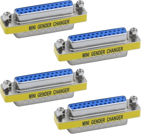 Antrader 25Pin VGA SVGA KVM Male to Female Mini Gender Changer Coupler 4Pcs | M/F DB25 Cable Converter Parallel DSUB Connector for PC in Kuwait