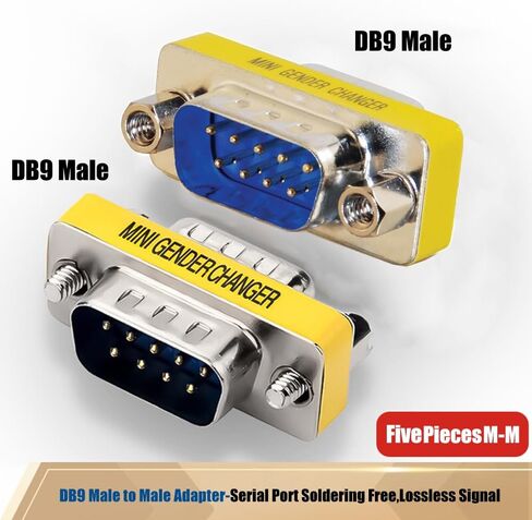 6-Pack 9Pin RS232 Serial Cable DB9 Male to Male/Female to Female Mini Gender Changer Adapter Coupler Connector in Kuwait