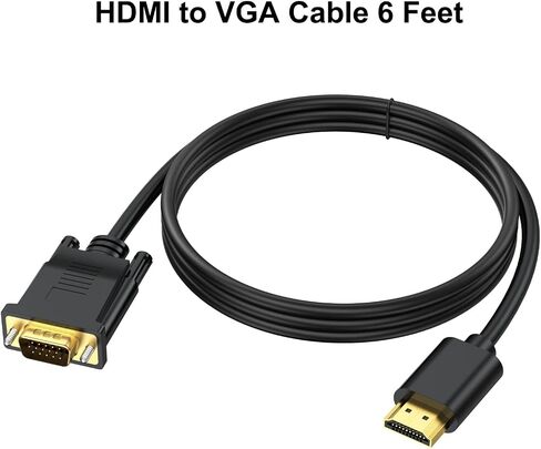 HDMI to VGA Adapter Converter, 1080P Male to Female Cord for Computer, Desktop, Laptop, PC, Monitor, Projector, HDTV, Chromebook, Raspberry Pi, Roku, Xbox and More in Saudi Arabia