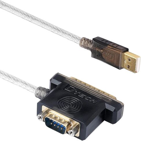 دي تيك كيبل محول منفذ تسلسلي USB الى RS232 DB9 او DB25 بطول 4 اقدام مع رقاقة FTDI يدعم ويندوز 10 8 7 وماك in Kuwait