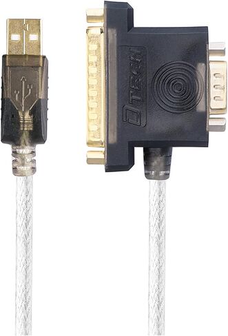 دي تيك كيبل محول منفذ تسلسلي USB الى RS232 DB9 او DB25 بطول 4 اقدام مع رقاقة FTDI يدعم ويندوز 10 8 7 وماك in Kuwait