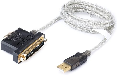 دي تيك كيبل محول منفذ تسلسلي USB الى RS232 DB9 او DB25 بطول 4 اقدام مع رقاقة FTDI يدعم ويندوز 10 8 7 وماك in Kuwait