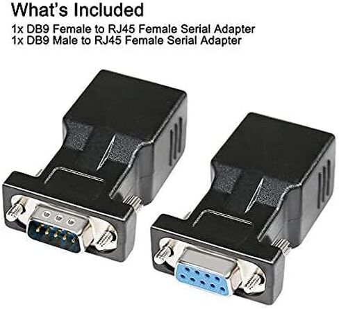 DTECH RS232 DB9 to RJ45 Serial Adapter DB-9 Female/Male to RJ-45 Female Ethernet Converter (2 Pack) in Kuwait