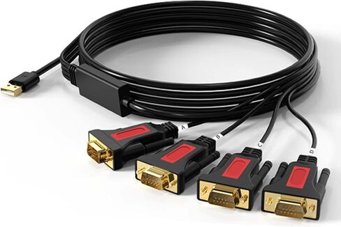 USB to RS232 DB9 Serial (9-Pin) Adapter Cable 5ft Compatible with MAC OS, Windows, Android, Linux (USB A) in Kuwait