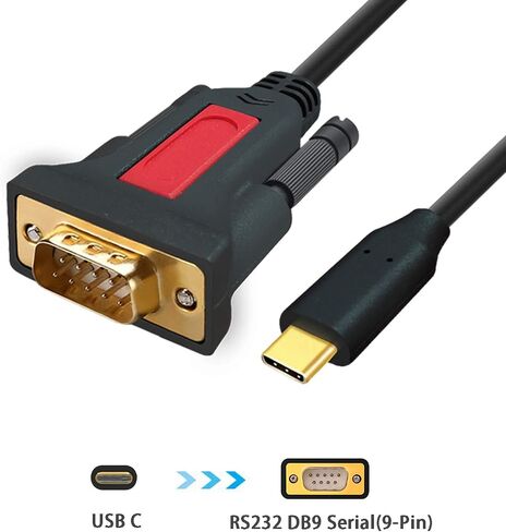 USB to RS232 DB9 Serial (9-Pin) Adapter Cable 5ft Compatible with MAC OS, Windows, Android, Linux (USB A) in Kuwait
