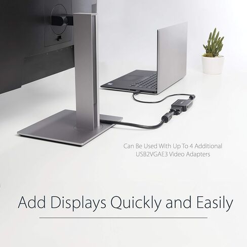 محول StarTech USB-A 2.0 إلى VGA، 1080 بكسل، TAA، يعمل بمنفذ USB (USB2VGAE3) ​​| محول شاشة USB إلى VGA، بطاقة فيديو خارجية، ما يصل إلى خمسة محولات لكل مصدر، ويندوز فقط in Kuwait
