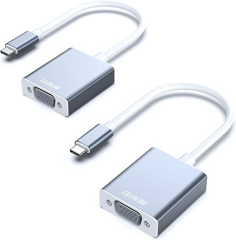 BENFEI USB C to VGA Adapter, Type-C(Thunderbolt 3/4) to VGA Adapter with iPhone 15 Pro/Max, MacBook Pro/Air 2023, iPad Pro, iMac, S23, XPS 17, Surface Book 3 and More[Aluminium Shell] in Saudi Arabia