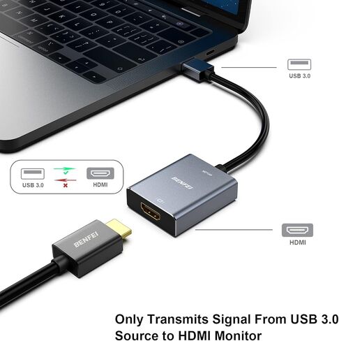 محول BENFEI USB 3.0 إلى VGA، محول USB 3.0 إلى VGA ذكر إلى أنثى in Saudi Arabia