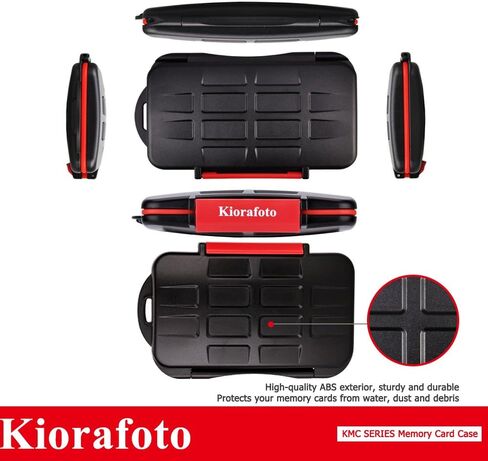 Kiorafoto 12 Slots SD SDHC SDXC Card Holder Case Professional Water-Resistant Anti-Shock Memory Card Storage Protector Wallet with Carabiner in Saudi Arabia